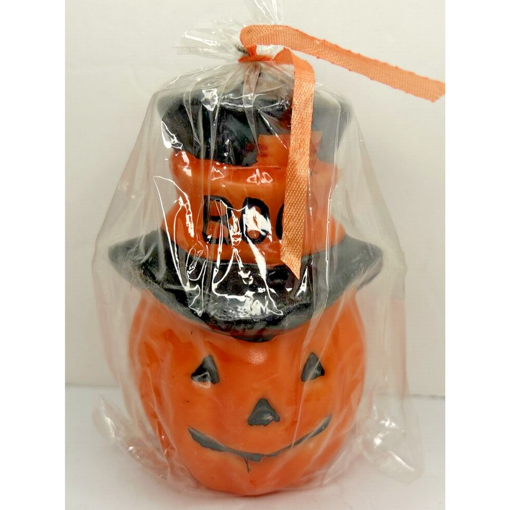 Vintage Wal-Mart Pumpkin Hat Candle New in Packaging 4.5" SKU H496